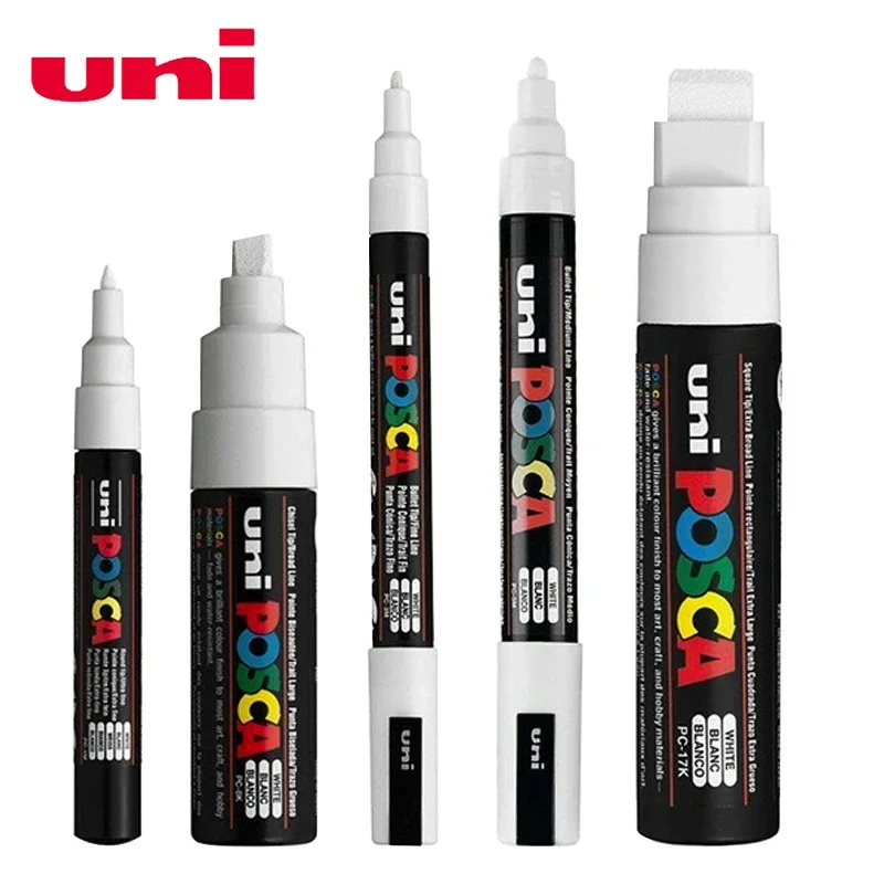 Model Kit Markers - Posca แปรงมาร์กเกอร์สีขาว, กันน้ําถาวรไม่ซีดจาง High GLOSS Mark