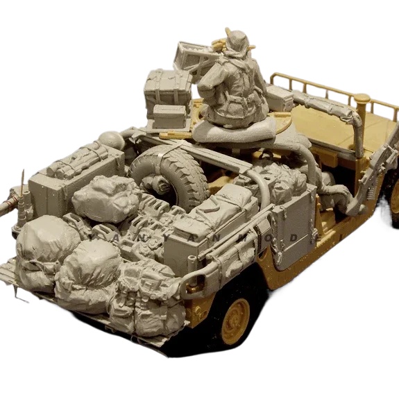 Model Kit Italeri - 1/35 เรซิ่นทหารชุดรูปไม่มีสีและประกอบ (2 ทหาร + อุปกรณ์แพคเกจ)