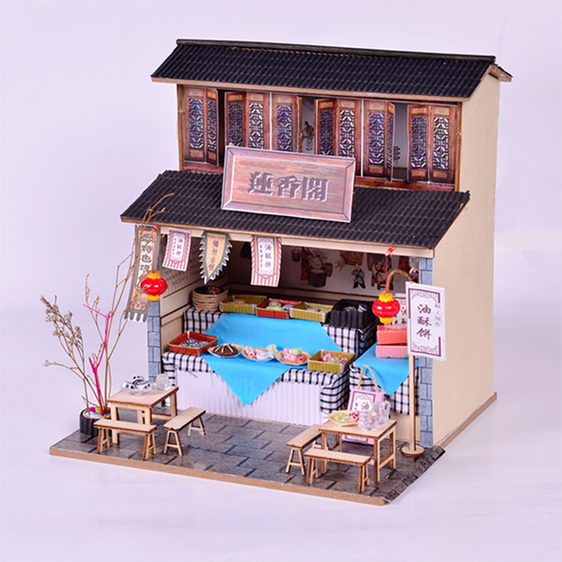 Model Kit Japanese - บ้านจิ๋วสไตล์ญี่ปุ่นแบบ DIY – โมเดลห้องใต้หลังคาไม้ประกอบเอง ชุดงานฝีมือบ้านจิ๋ว DIY