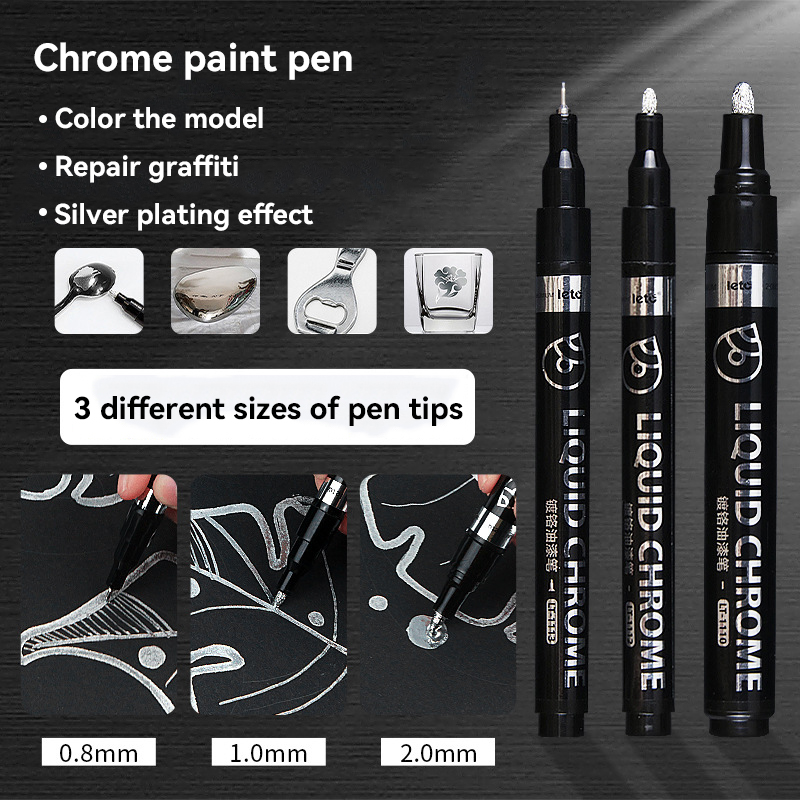 Model Kit Markers - ปากกาโครเมียม 1-6 ชิ้น สำหรับเขียนบนกระจก กันน้ำ ใช้ซ่อมแซมสีสะท้อนแสง