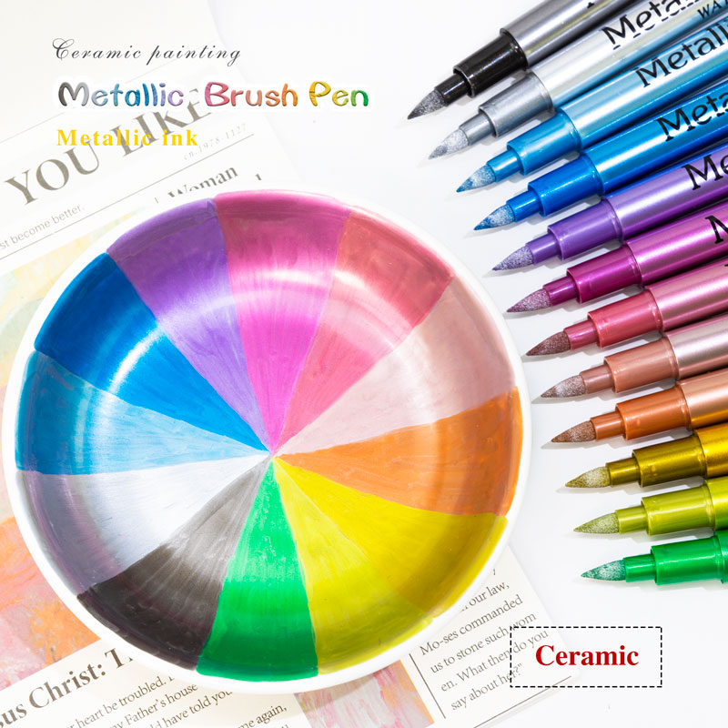 12 สีแปรงสีเมทัลลิค Markers ปา - Model Kit Markers บทวิจารณ์และราคา